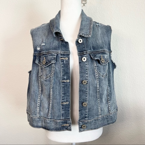 torrid Jackets & Blazers - Torrid Distressed Denim Button Up Jean Vest 2